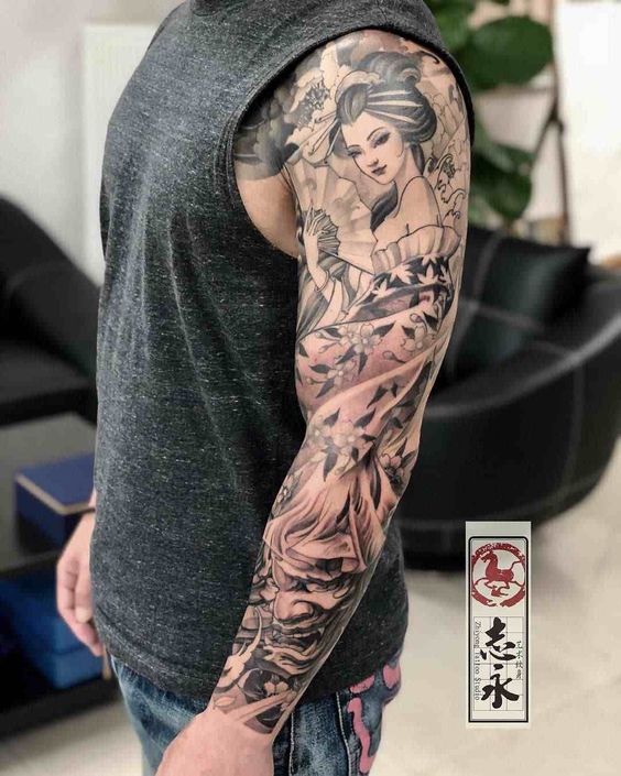 Tatouage Geisha Sur Le Bras