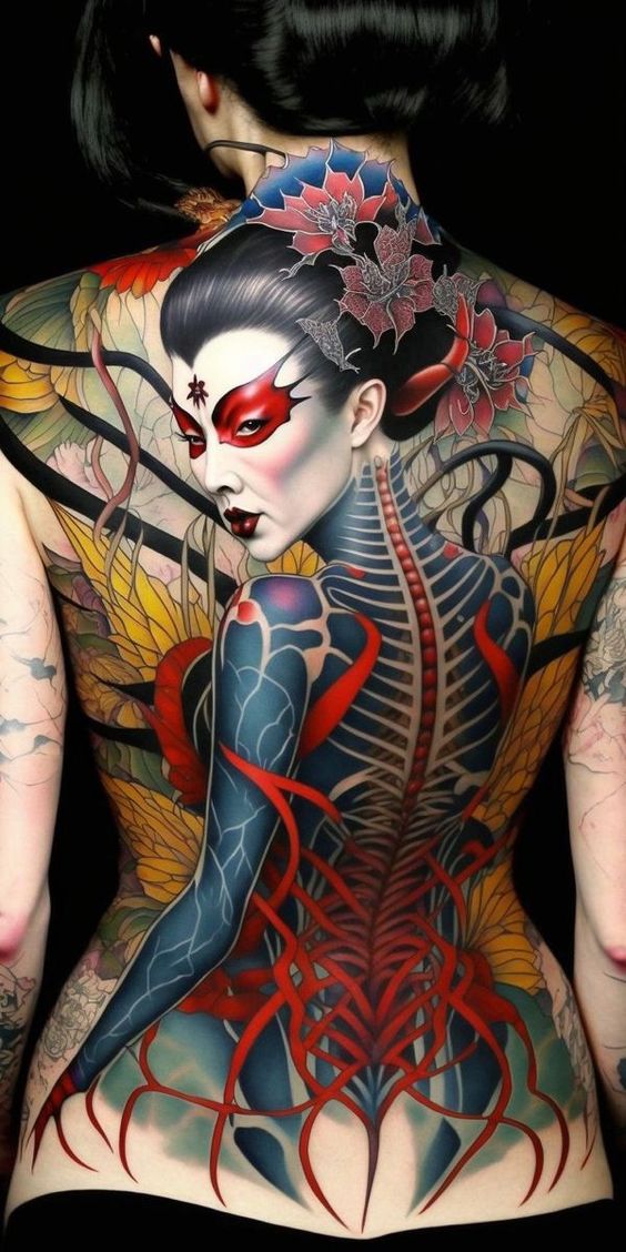 Tatouage Femme Tatouée Sur Le Dos