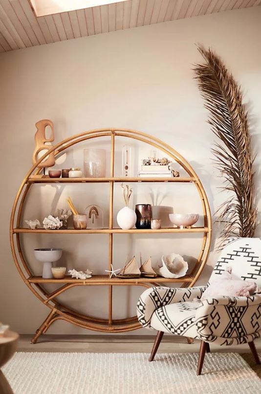 bibliothèque Ronde En Rotin