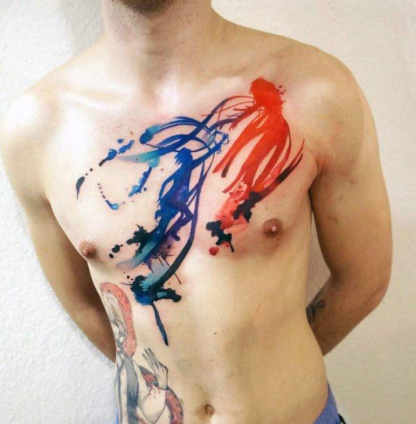 Tatouage Homme Et Femme Sur Le Torse