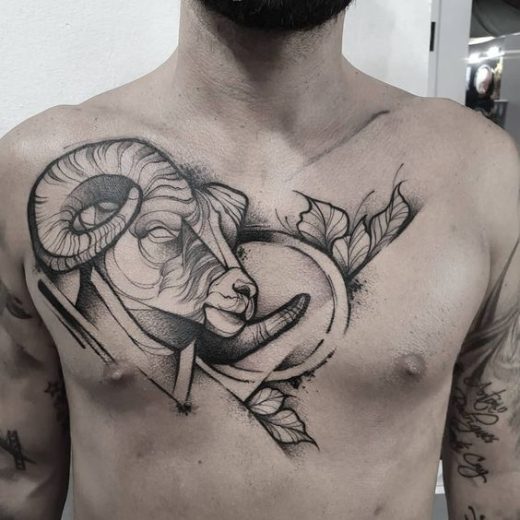 Tatouage Belier Graphique