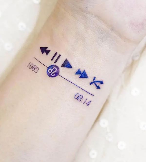 Tatouage Signe Lion Avec Lecteur De Musique Sur Le Poignet ©pinterest