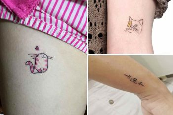 Tatouage Chat Minimaliste