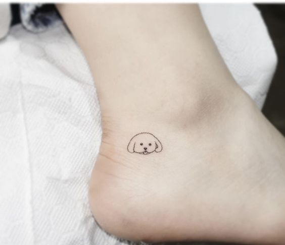 Tatouage Chiot Discret Sur La Cheville