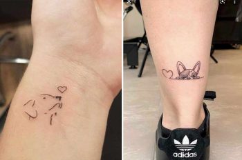 Tatouage Chien Minimaliste