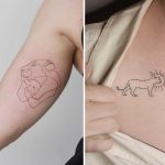 Tatouage Minimaliste Lion