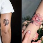 Tatouage Minimaliste Pivoine