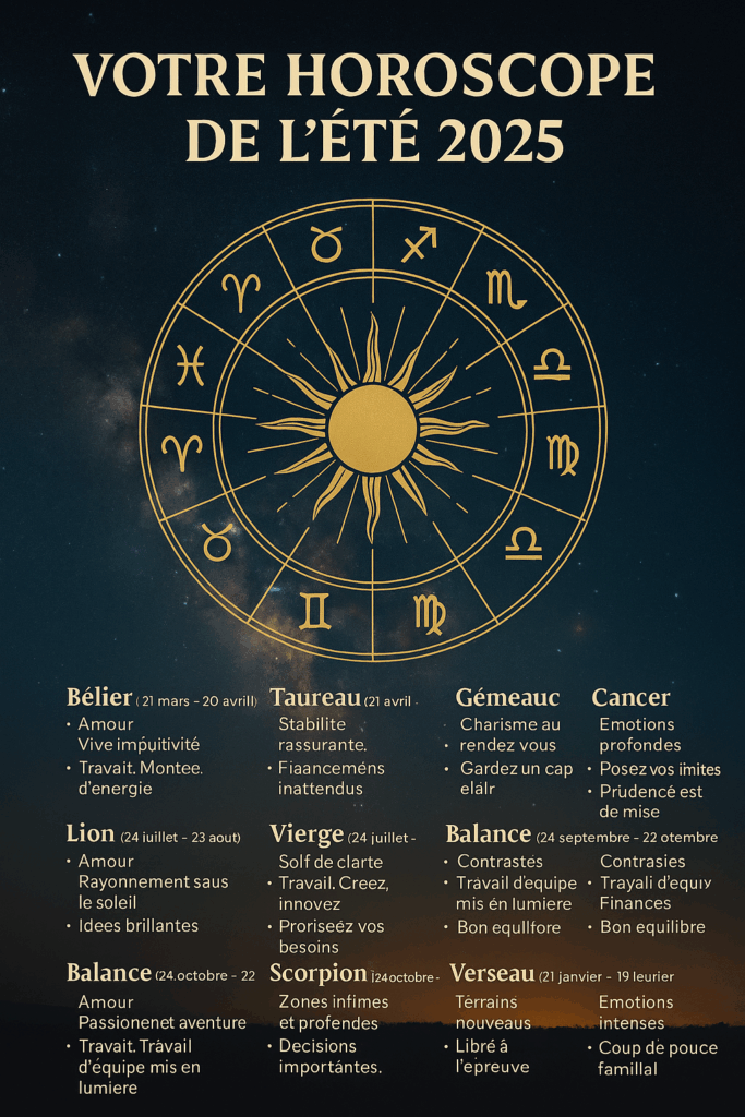 horoscope de l'été 2025